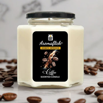 Coffee Scented Candle in Hexagonal Jar – Warm & Unique