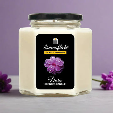 Desire Scented Candle in Hexagonal Jar – Warm & Sophisticated Aroma