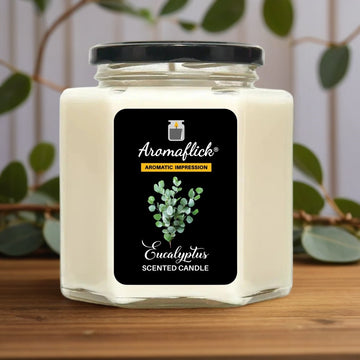 Eucalyptus Scented Candle in Hexagonal Jar – Fresh & Herbal Fragrance