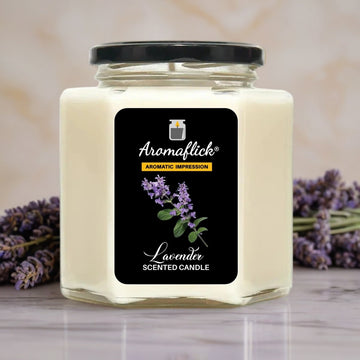 Lavender Scented Candle in Hexagonal Jar – Calm & Unique Design