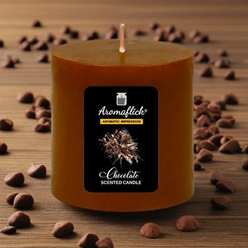 Chocolate Pillar Scented Candle – Rich, Sweet & Indulgent Aroma