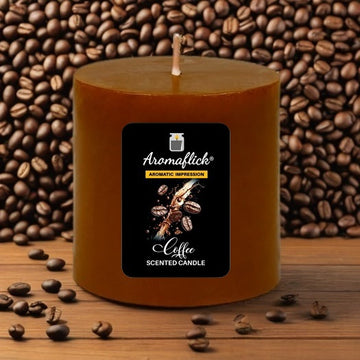 Coffee Scented Pillar Candle – Warm & Energizing