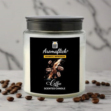 Coffee Scented Candle in Glass Jar – Warm & Inviting
