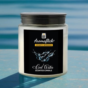 Cool Water Scented Candle in Glass Jar – Clean & Refreshing Scent