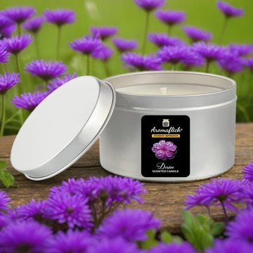 Desire Scented Candle in Silver Tin – Elegant & Masculine Scent