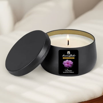 Desire Scented Candle in Black Tin – Warm & Sensual Aroma