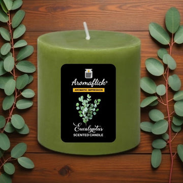 Eucalyptus Pillar Scented Candle – Clean & Invigorating Aroma