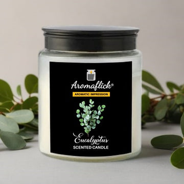 Eucalyptus Scented Candle in Glass Jar – Clean & Refreshing Scent