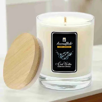 Cool Water Scented Candle in Glass Jar – Aquatic & Refreshing Scent