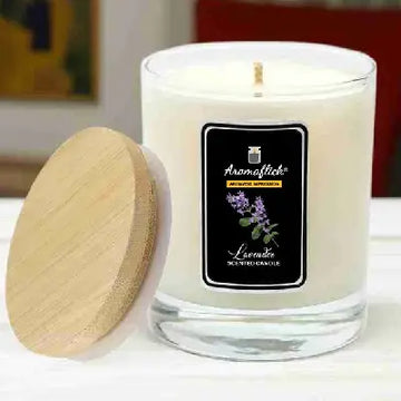 Lavender Scented Candle – Elegant Glass Jar for Home & Spa