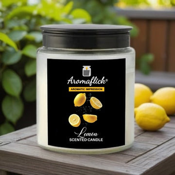 Lemon Scented Candle in Glass Jar – Clean & Uplifting Citrus Scent