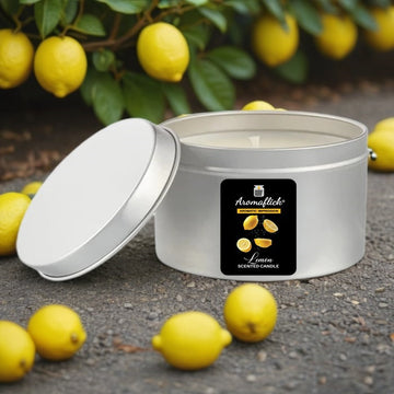 Lemon Scented Candle in Silver Tin – Crisp & Zesty Citrus Fragrance