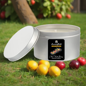 Mix Fruit Berry Scented Candle in Silver Tin – Fresh & Fruity Aroma