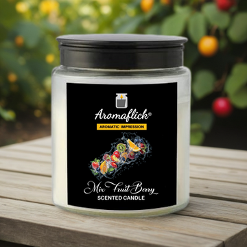 Mix Fruit Berry Scented Candle in Glass Jar – Juicy & Uplifting Aroma