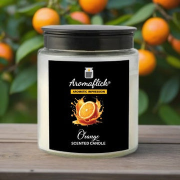 Orange Scented Candle in Glass Jar – Fresh & Zesty