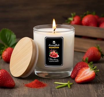 Strawberry Scented Candle in Glass Jar – Fruity & Sweet