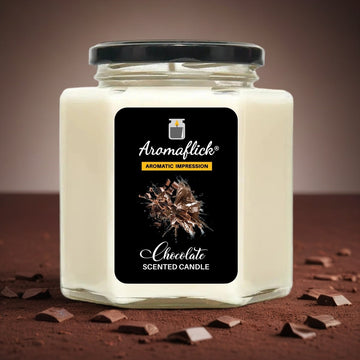 Chocolate Scented Candle in Hexagonal Jar – Unique & Sweet Aroma