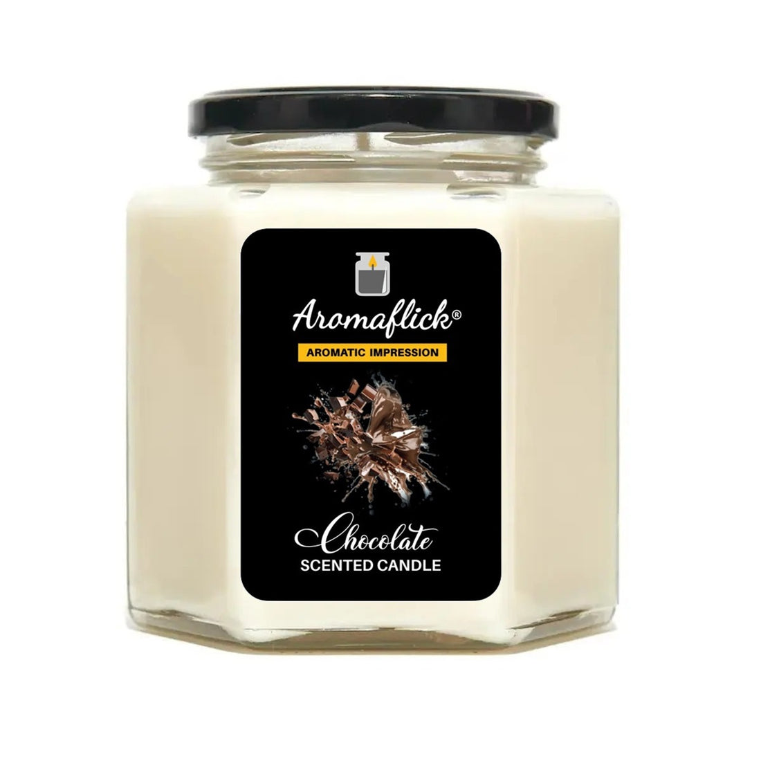 Chocolate Scented Candle in Hexagonal Jar – Unique & Sweet Aroma