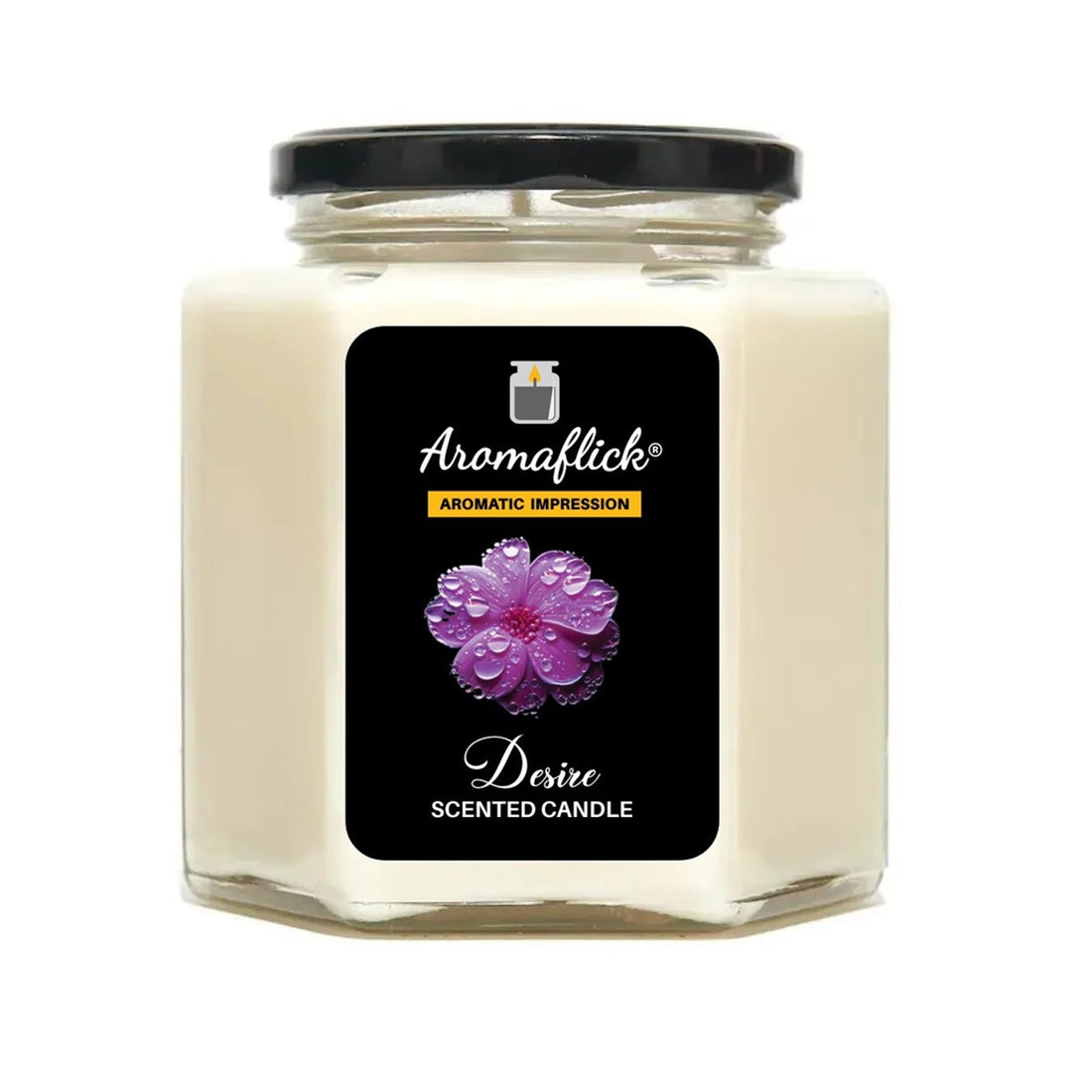 Desire Scented Candle in Hexagonal Jar – Warm & Sophisticated Aroma