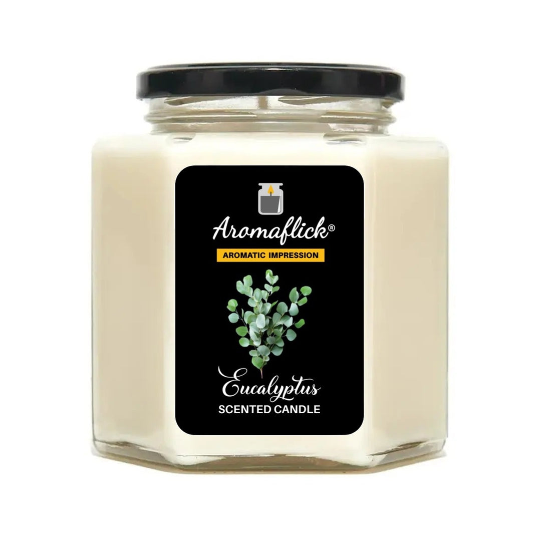 Eucalyptus Scented Candle in Hexagonal Jar – Fresh & Herbal Fragrance
