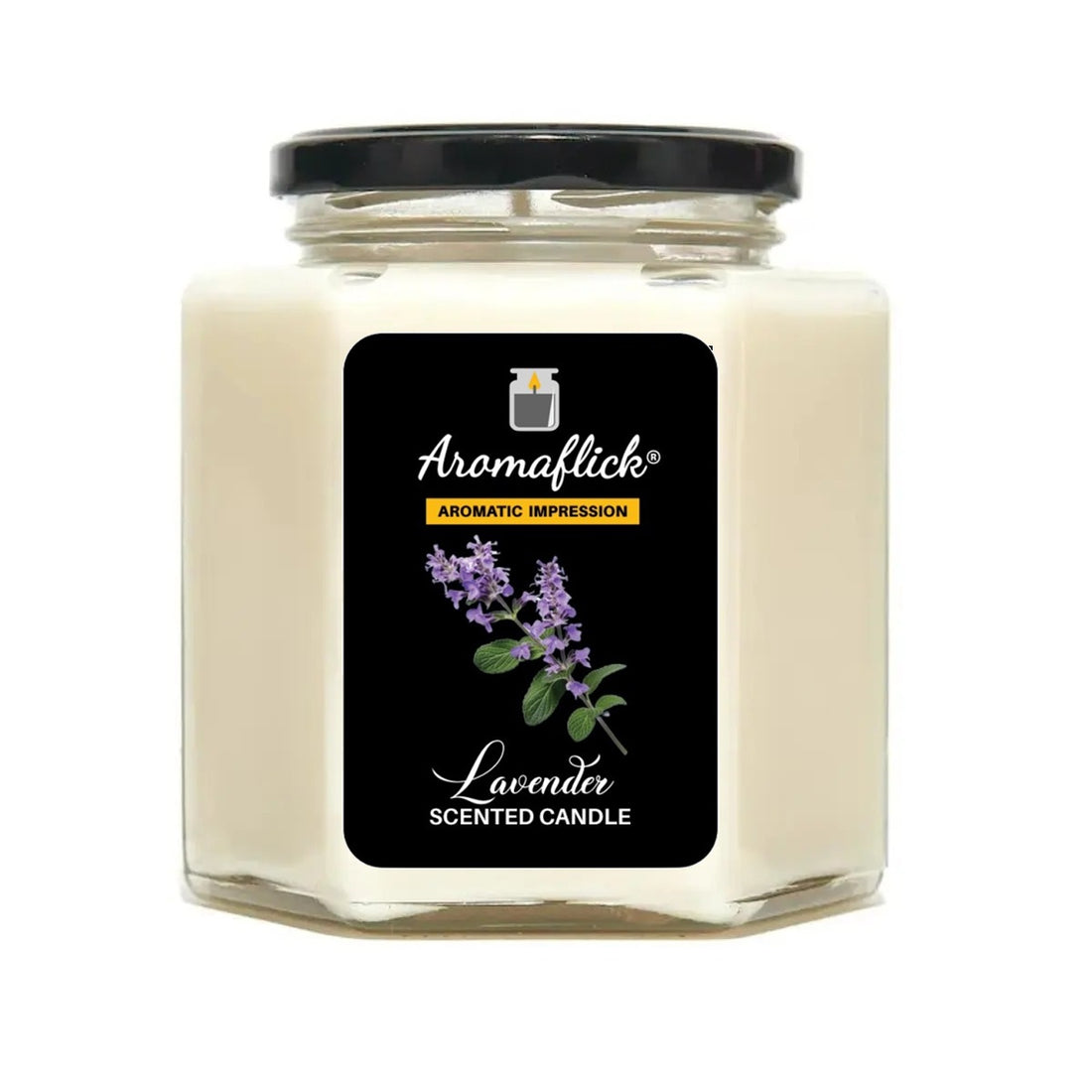 Lavender Scented Candle in Hexagonal Jar – Calm & Unique Design