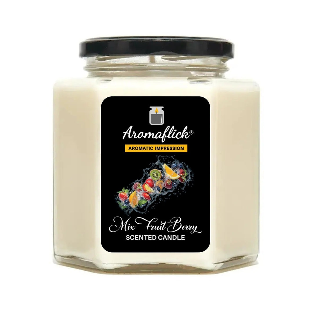 Mix Fruit Berry Scented Candle in Hexagonal Jar – Vibrant & Fruity Aroma