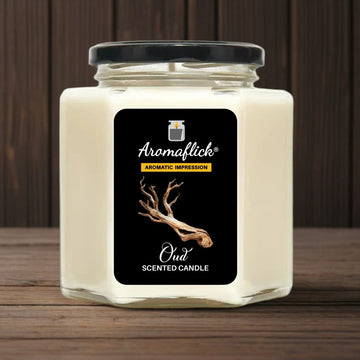 Hexagonal Jar Oud Candle – Deep, Smoky Scent