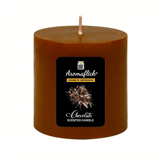 Chocolate Pillar Scented Candle – Rich, Sweet & Indulgent Aroma