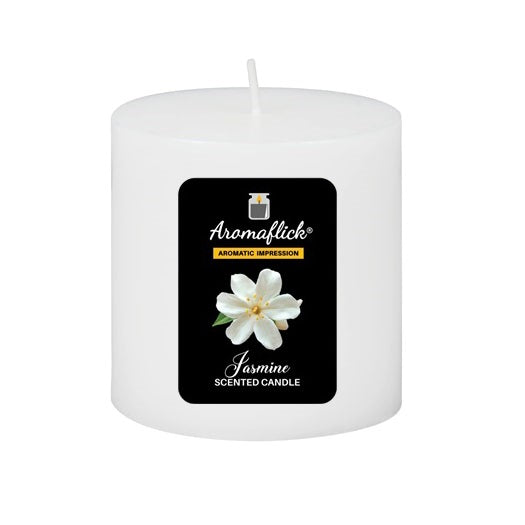 Jasmine Pillar Scented Candle – Floral Aroma for Relaxation