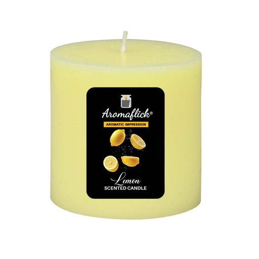 Lemon Pillar Scented Candle – Zesty & Uplifting Citrus Aroma