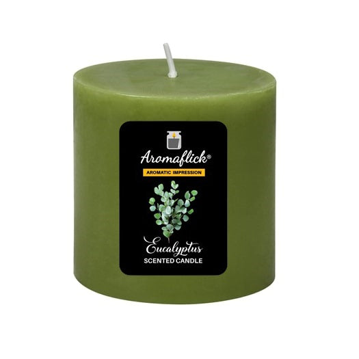 Eucalyptus Pillar Scented Candle – Clean & Invigorating Aroma
