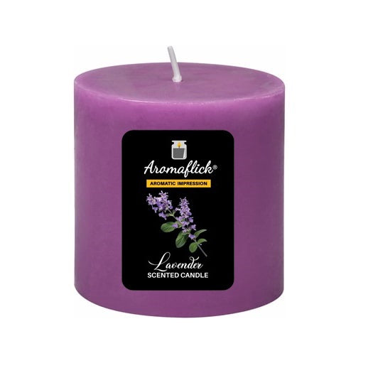 Lavender Pillar Candle – Relaxing Floral Scented Candle