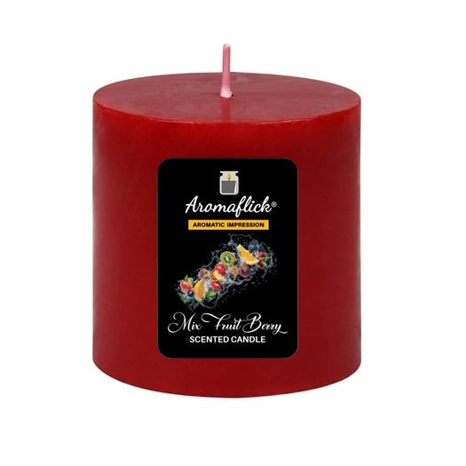 Mix Fruit Berry Pillar Scented Candle – Sweet & Juicy Fragrance
