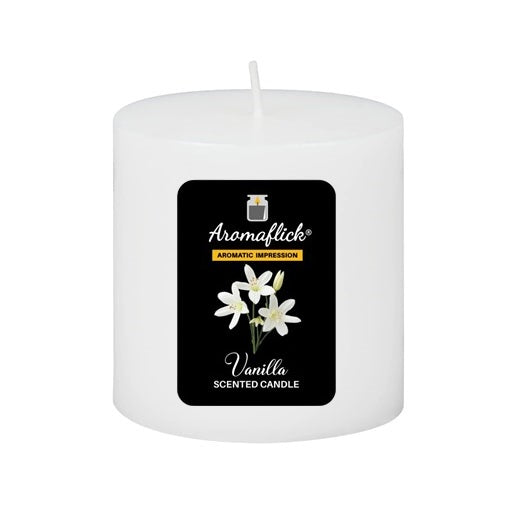 Vanilla Pillar Scented Candle – Warm & Inviting Aroma