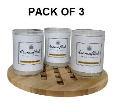 Pack of 3 Scented Glass Candles – Assorted Fragrances for Home & Gifting