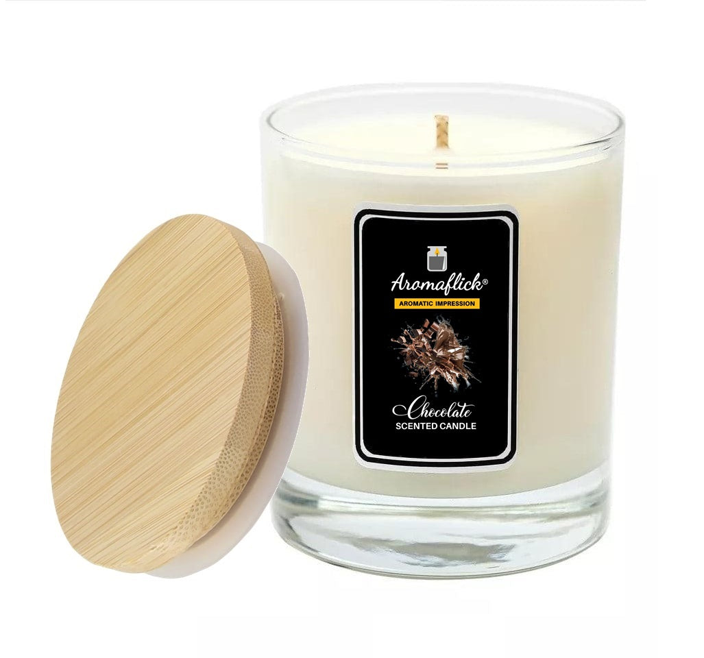 Chocolate Scented Candle in Glass Jar – Rich & Cozy Fragrance