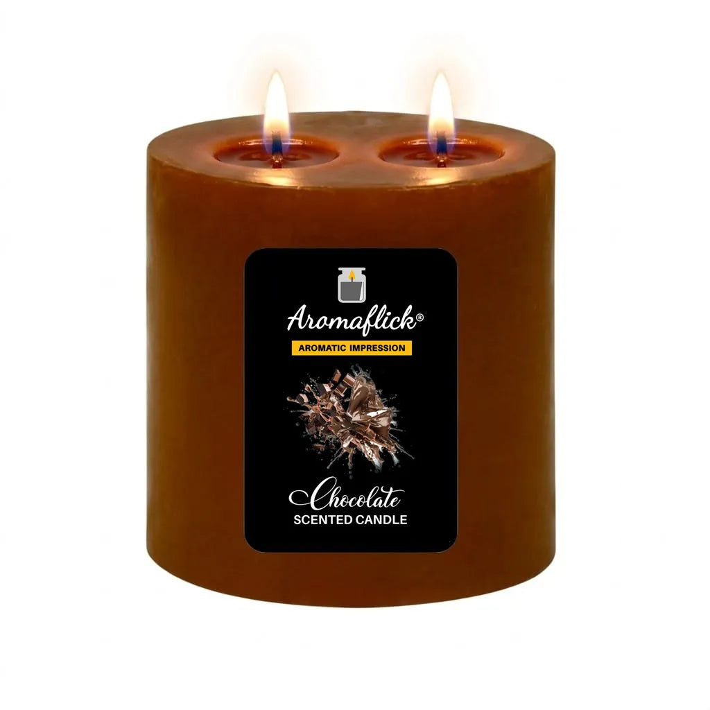 Chocolate Pillar Scented Candle – Rich, Sweet & Indulgent Aroma