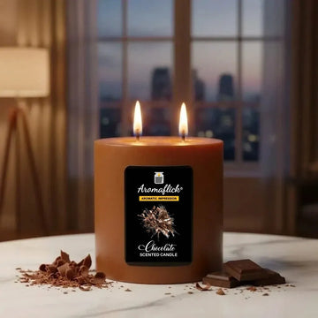 Chocolate Pillar Scented Candle – Rich, Sweet & Indulgent Aroma