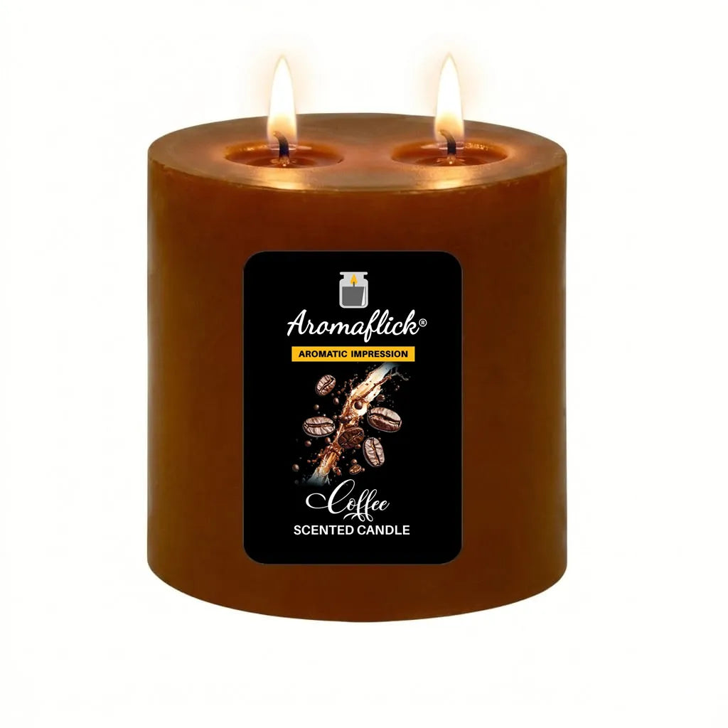 Coffee Scented Pillar Candle – Warm & Energizing