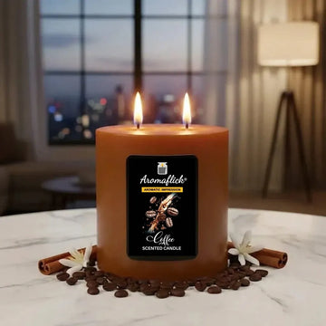 Coffee Scented Pillar Candle – Warm & Energizing