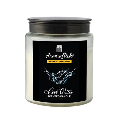 Cool Water Scented Candle in Glass Jar – Clean & Refreshing Scent