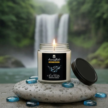 Cool Water Scented Candle in Glass Jar – Clean & Refreshing Scent