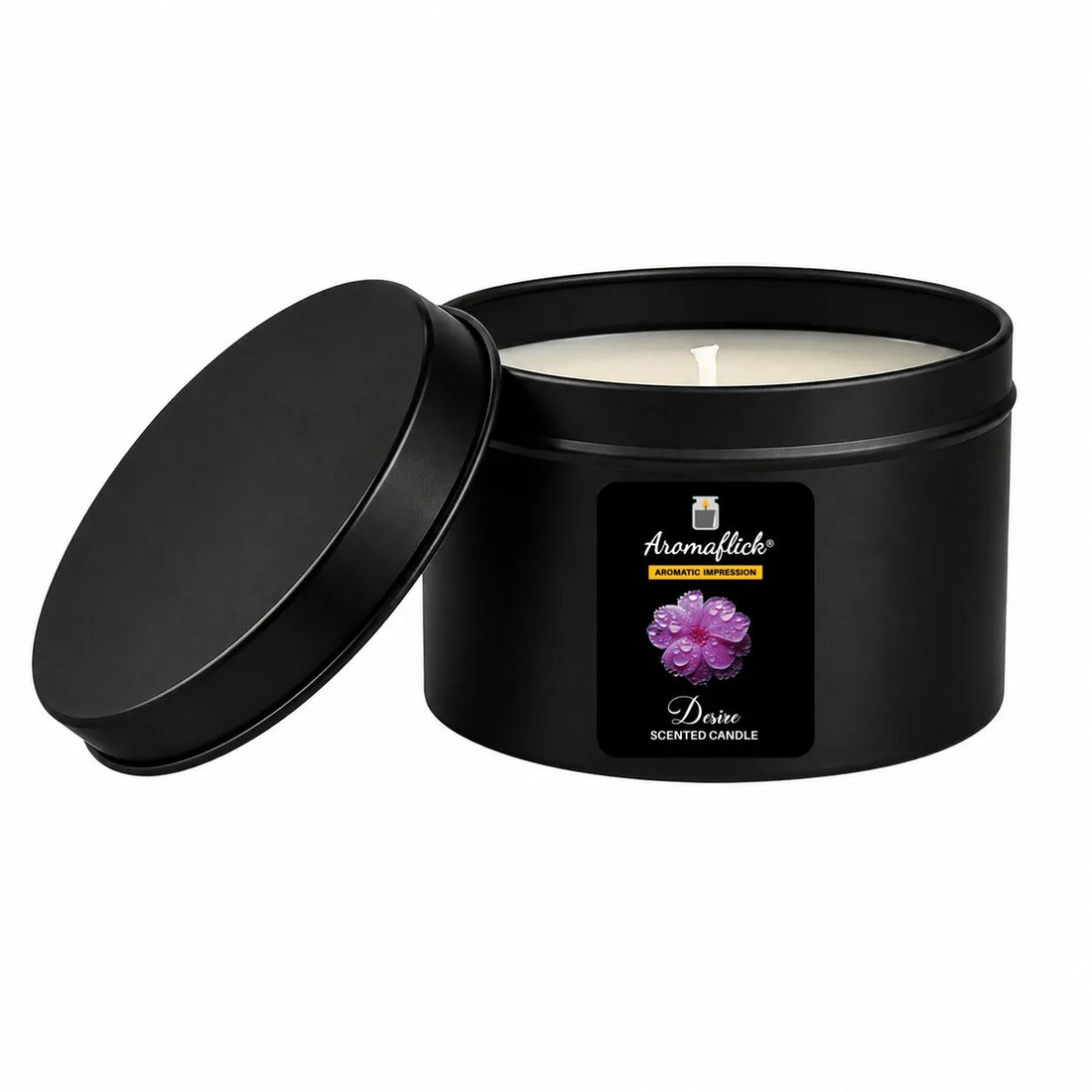 Desire Scented Candle in Black Tin – Warm & Sensual Aroma