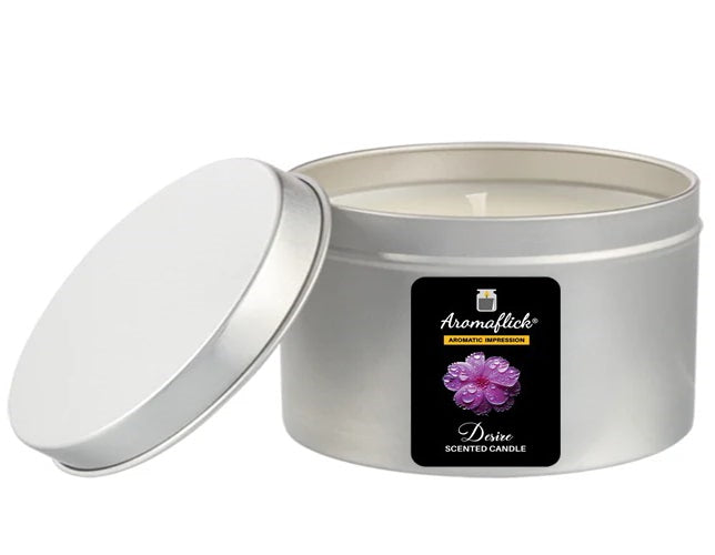 Desire Scented Candle in Silver Tin – Elegant & Masculine Scent