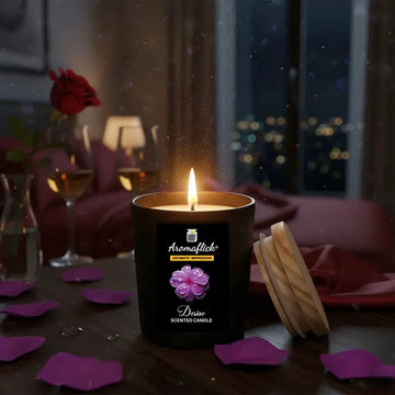 Desire Scented Candle in Black Glass – Bold & Luxurious Scent