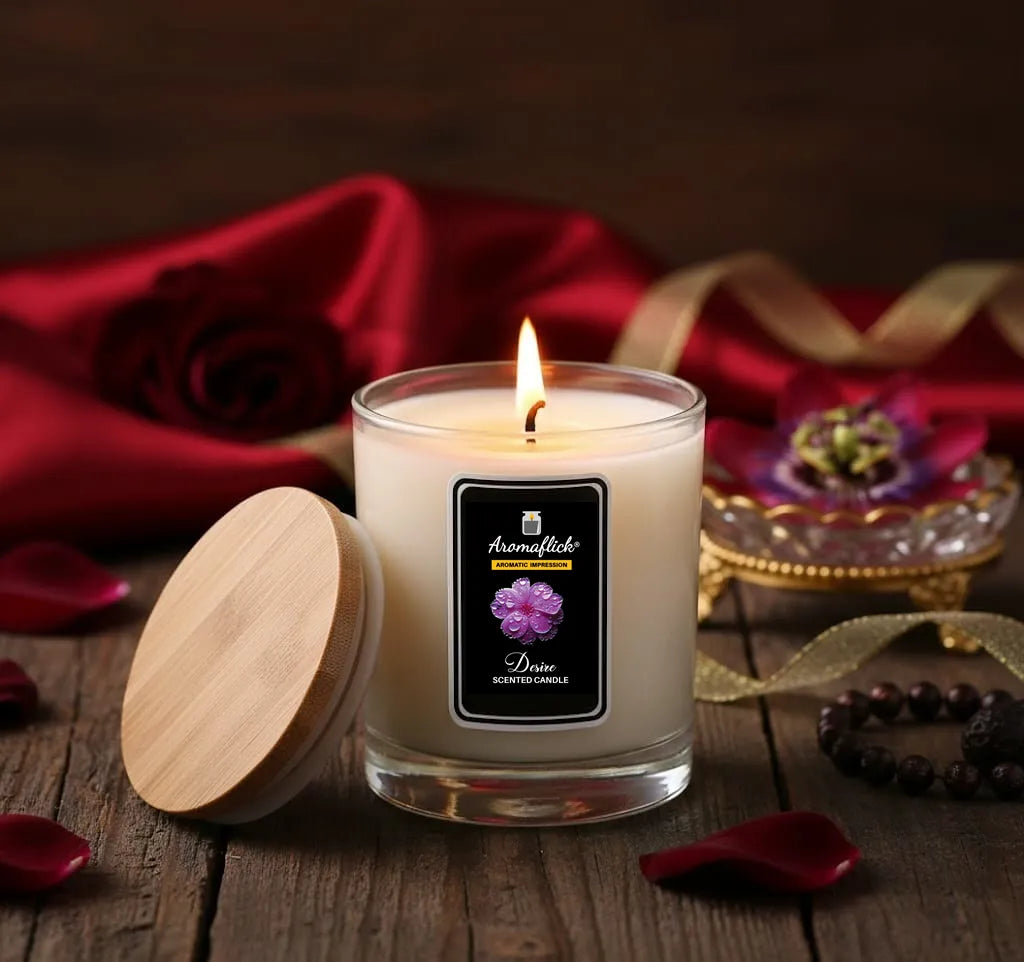 Desire Scented Candle in Glass Jar – Elegant & Masculine Fragrance