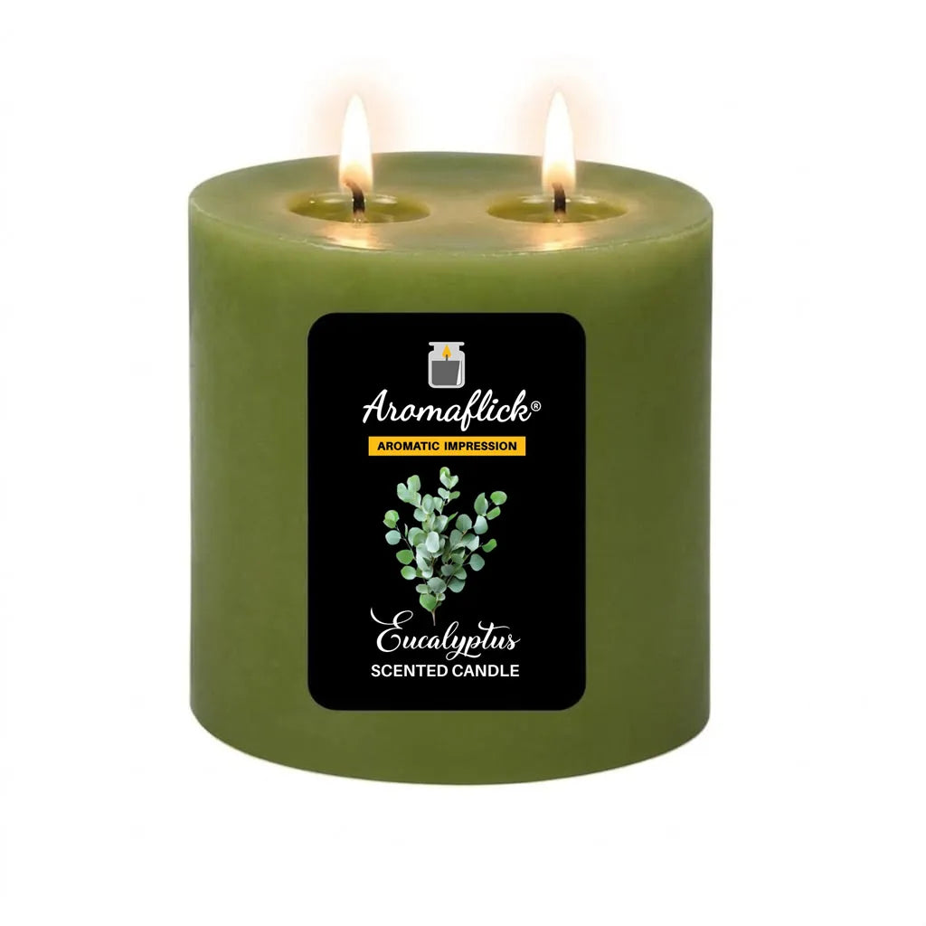 Eucalyptus Pillar Scented Candle – Clean & Invigorating Aroma