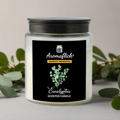 Eucalyptus Scented Candle in Glass Jar – Clean & Refreshing Scent