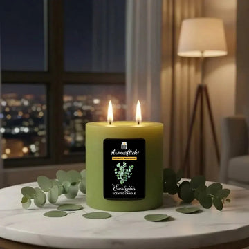 Eucalyptus Pillar Scented Candle – Clean & Invigorating Aroma