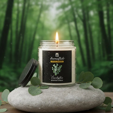 Eucalyptus Scented Candle in Glass Jar – Clean & Refreshing Scent
